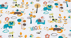 bavlněné plátno - dětský vzor jungle