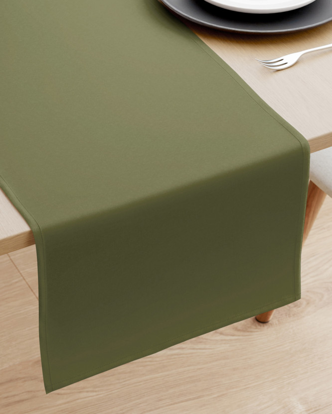 Behúň na stôl 100% bavlnené plátno - olivový