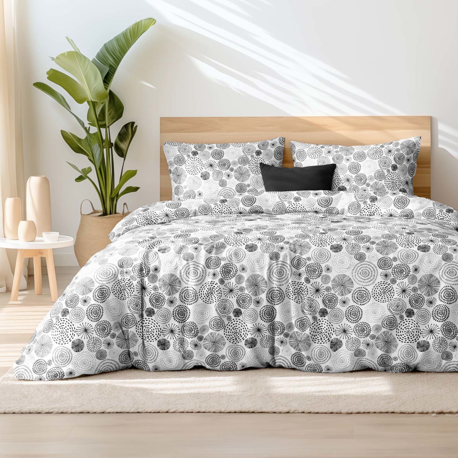 Bavlnené posteľné obliečky - abstraktné kruhy
