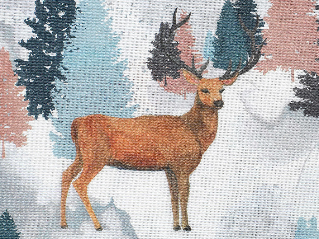 Dekoračná látka Loneta - maľovaní jeleni a srnky