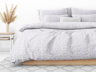 Bavlnené posteľné obliečky - drobné fialové kvítí