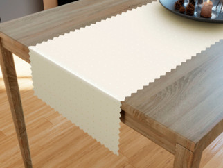 Sviatočný behúň na stôl teflónový - vanilkový s lesklými obdĺžničky