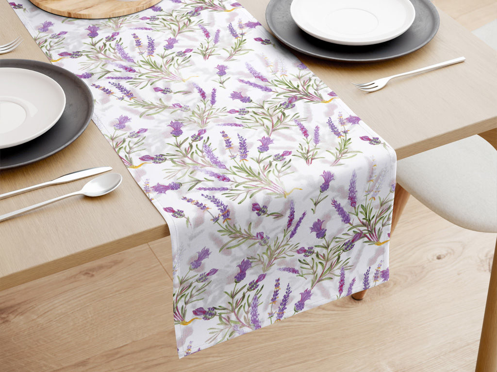 Behúň na stôl 100% bavlnené plátno - levandule z Provence