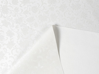 PVC obrusovina s textilným podkladom - vzor kvety na bielom - metráž š. 140 cm