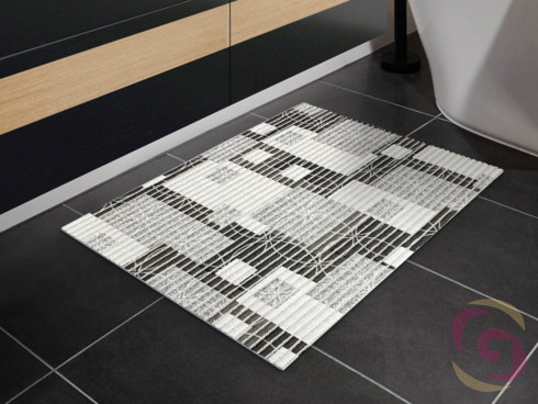 Kúpeľňová penová rohož - vzor 08 geometrické vzory - metráž - šírka 65 cm