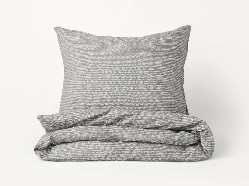 Flanelové posteľné obliečky - drobné tvary na sivom