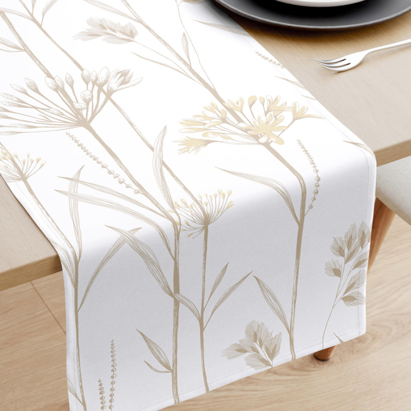 Behúň na stôl 100% bavlnené plátno - okrasné rastliny