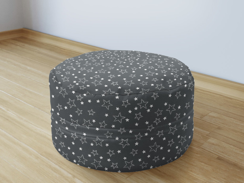 Bavlnený sedacie bobek 50x20cm - biele hviezdičky na sivom