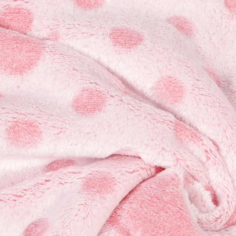 Kvalitná detská deka z mikrovlákna - ružoví sloníci s bodkami