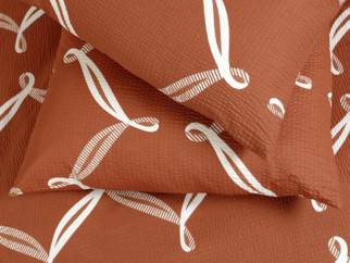 Krepové posteľné obliečky Deluxe - dizajnové laná na škoricovom