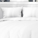 Damaškové posteľné obliečky - vzor 369 biele prúžky