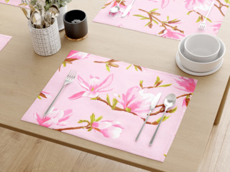 Prestieranie na stôl 100% bavlnené plátno - ružové magnólie - sada 2ks