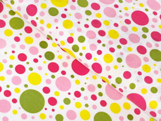 Bavlnené plátno SIMONA - vzor 1013 farebné bodky a kolieska - metráž š. 145cm
