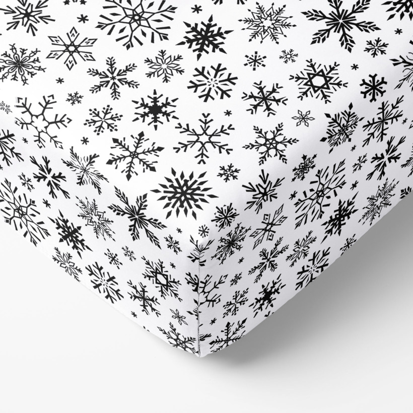Vianočná bavlnená napínacia plachta - snehové vločky