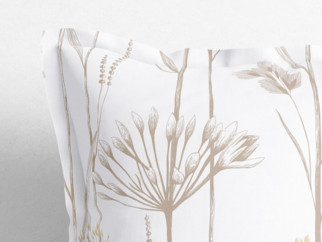 Bavlnená obliečka na vankúš s ozdobným lemom - okrasné rastliny