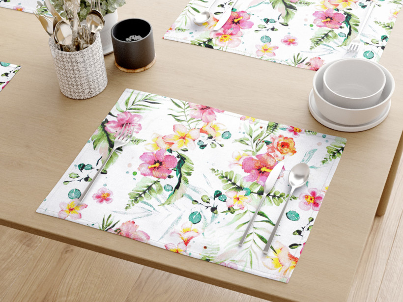 Prestieranie na stôl 100% bavlnené plátno - havajské kvetiny - sada 2ks
