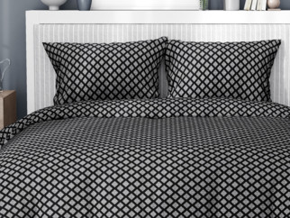 Bavlnené posteľné obliečky - vzor 989 ornamenty na čiernom