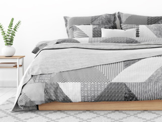 Bavlnené posteľné obliečky - vzor 807 kombinácia sivého vzorovania