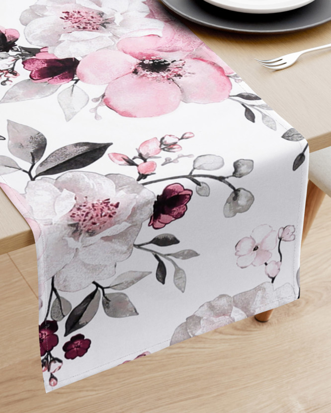 Behúň na stôl 100% bavlnené plátno - kvety sakury