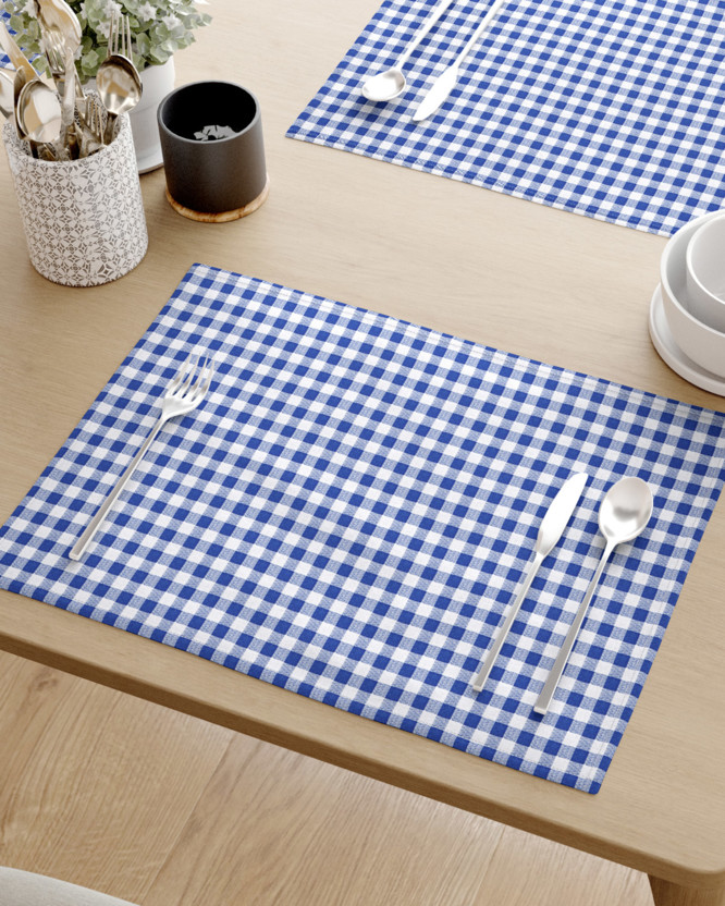 Prestieranie na stôl 100% bavlnené plátno - modré a biele kocky - sada 2ks