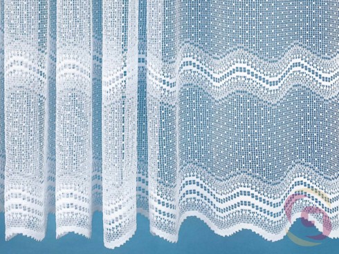 Žakárová záclona vzor vlnky - detail 1