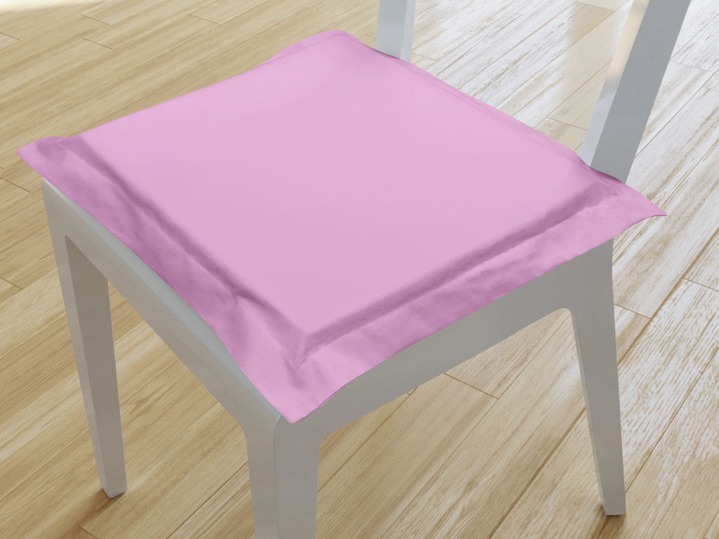 Podsedák s ozdobným lemom 100% bavlnené plátno 38x38 cm - ružový