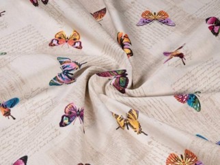 Dekoračný záves na mieru LONETA - vzor farební motýle