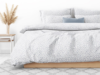 Bavlnené posteľné obliečky - vzor 924 sivomodré kvítí na bielom