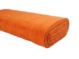 Bavlnená látka KANAFAS - vzor 026 oranžové pruhy - metráž š. 150cm