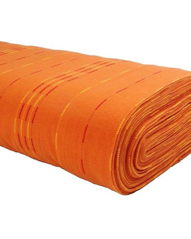 Bavlnená látka - oranžové pruhy