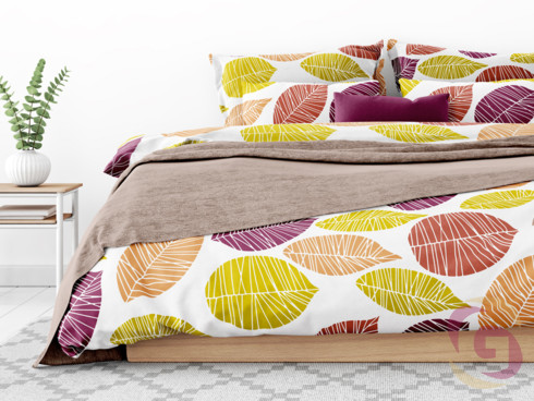 Bavlnené posteľné obliečky - vzor 1012 farebné listy