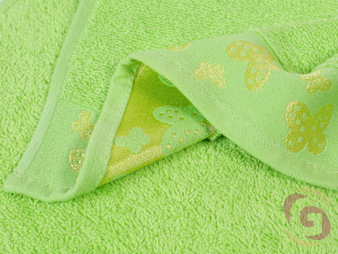 Detský froté uterák Motýliky 30x50 cm - zelený