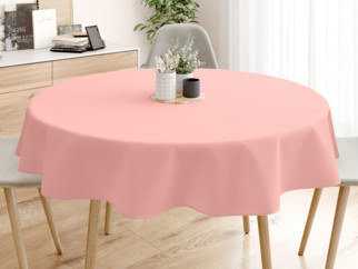 Okrúhly obrus 100% bavlnené plátno - pastelovo ružový