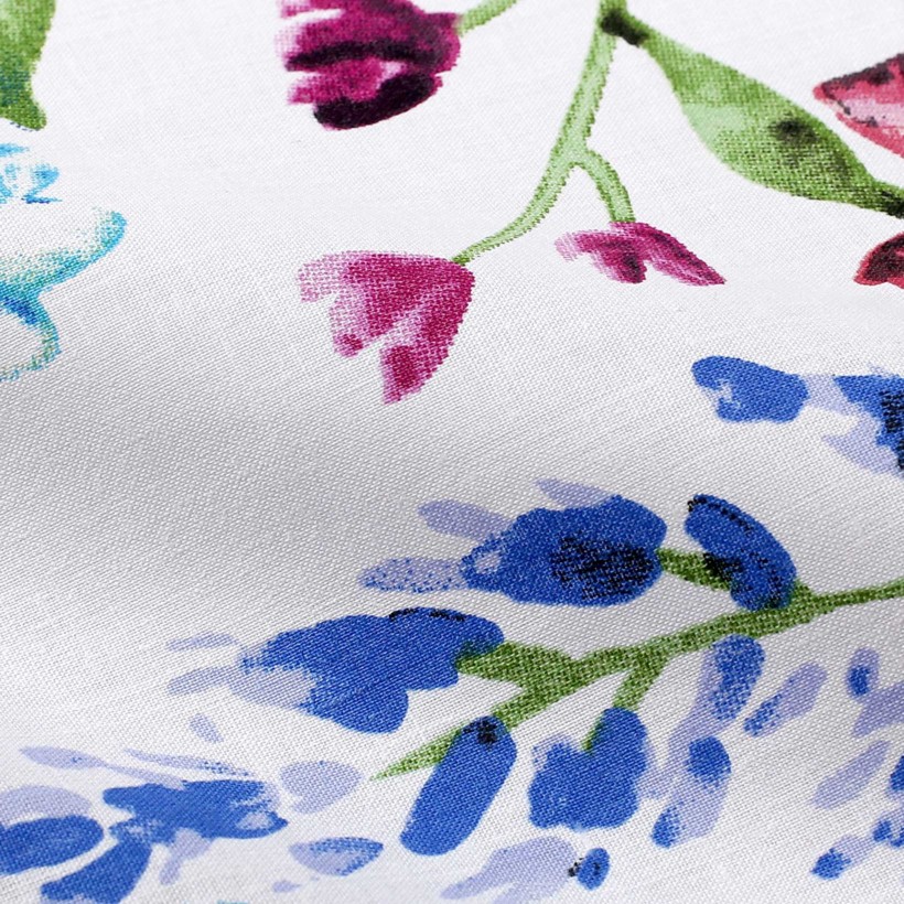 Bavlnené plátno - motív fialových hortenzií