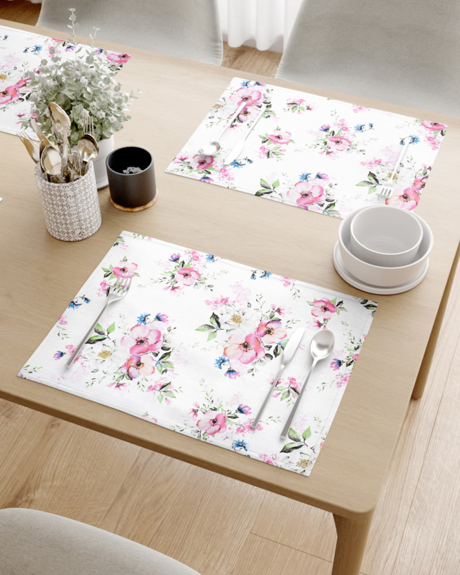 Prestieranie na stôl 100% bavlnené plátno - ružové sakury s lístkami - sada 2ks