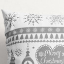 Vianočná bavlnená obliečka na vankúš - vianočné symboly na bielom