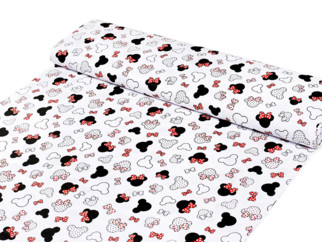 Bavlnené plátno SIMONA - vzor 946 myšky Miky s mašličkami - metráž š. 160cm