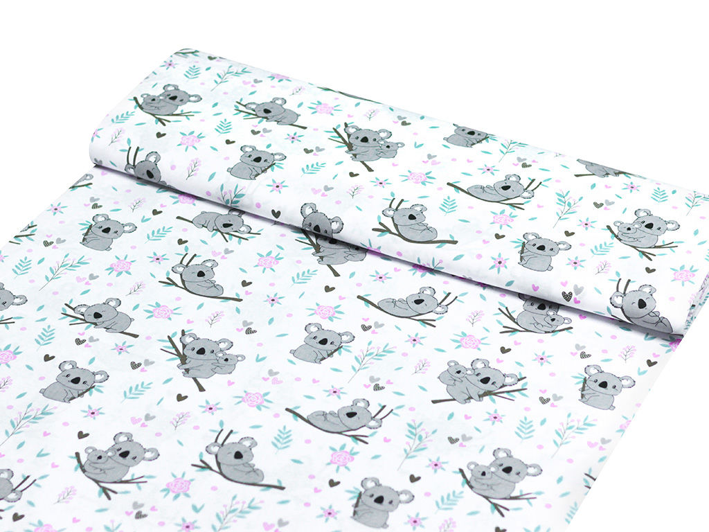 Bavlnené plátno - roztomilé spiace koaly