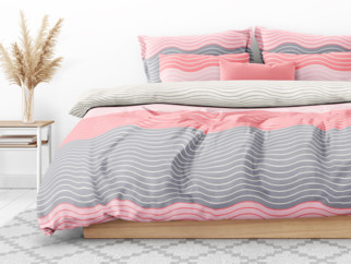 Bavlnené posteľné obliečky Deluxe - ružové vlnky