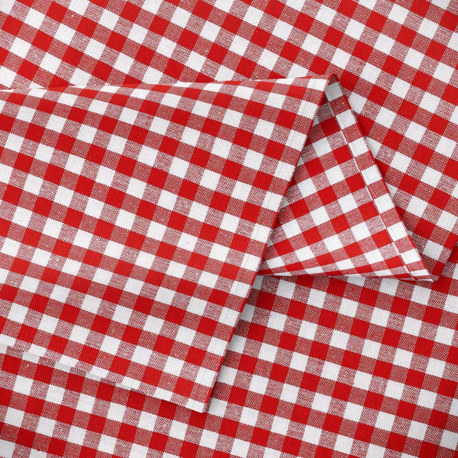 Hranatý obrus 100% bavlna - malé červeno-biele kocky