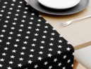 Bavlnený behúň na stôl - vzor biele hviezdičky na čiernom
