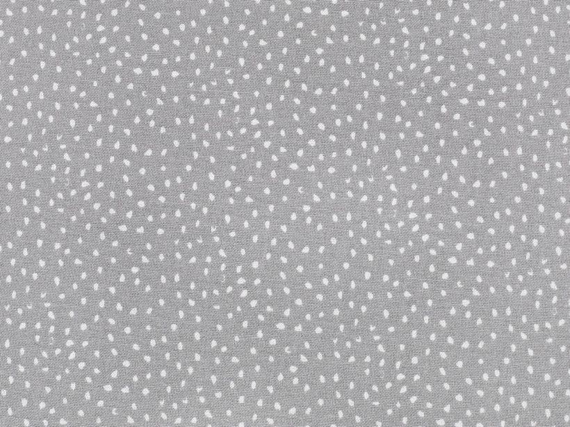 Bavlnené plátno - biele drobné bodky na sivom