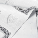 PVC obrusovina s textilným podkladom - vzor sivá prútená srdce - metráž š. 140 cm