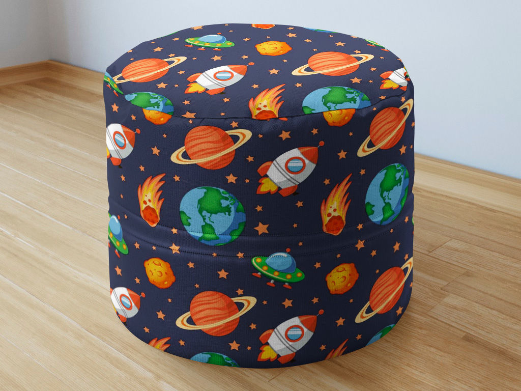 Detský bavlnený sedacie bobek 50x40cm - farebný vesmír