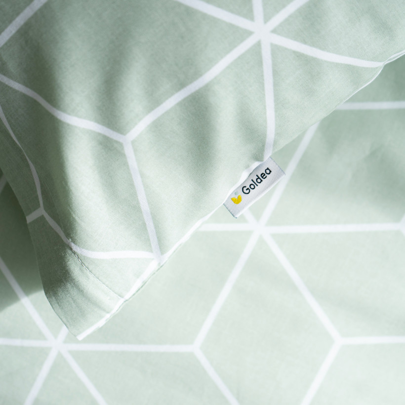 Bavlnené posteľné obliečky - mozaika na šalviovom
