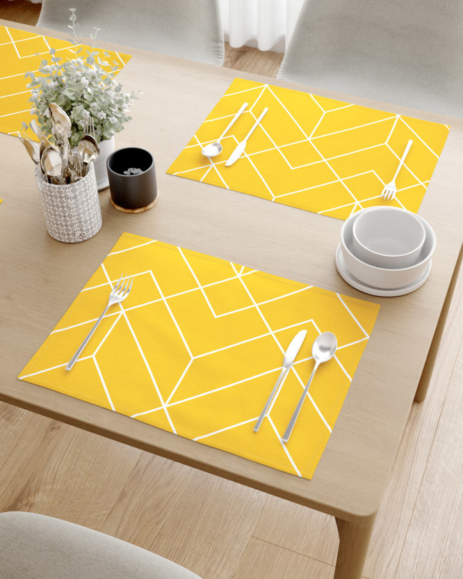 Prestieranie na stôl 100% bavlnené plátno - mozaika na žltom - sada 2ks