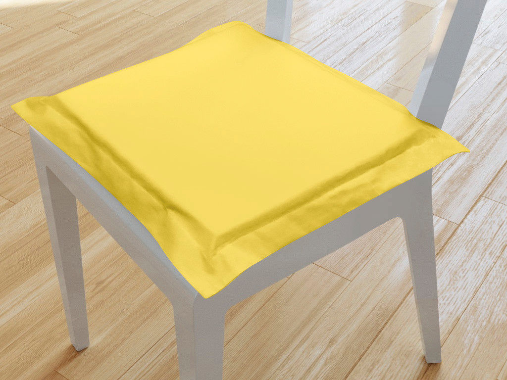 Podsedák s ozdobným lemom 100% bavlnené plátno 38x38 cm - žltý