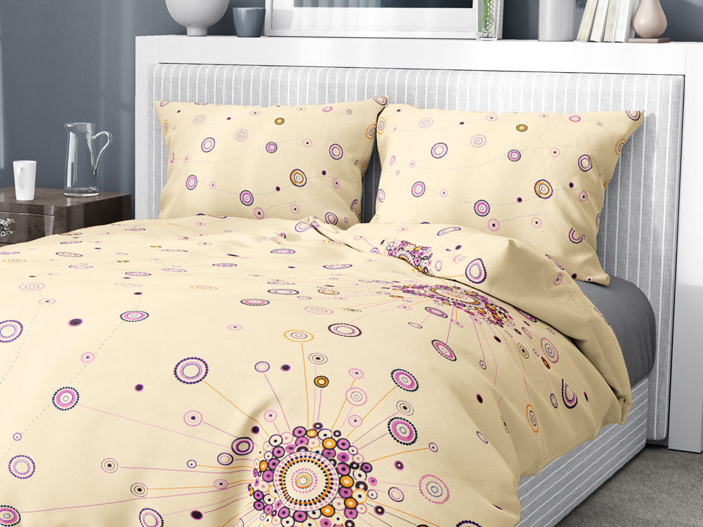 Bavlnené posteľné obliečky - fialové lúče