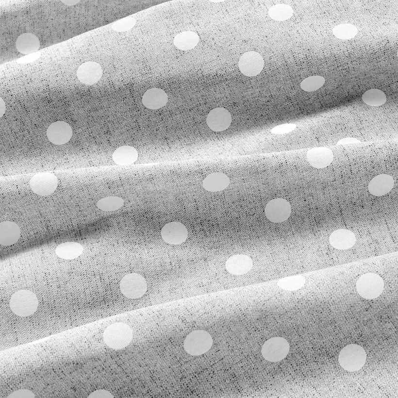 Dekoračný záves Loneta - biele bodky na sivom