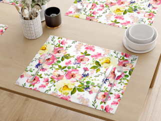 Prestieranie na stôl 100% bavlnené plátno - rozkvitnutá záhrada - sada 2ks